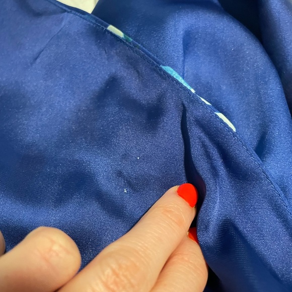 Lulu’s Wylden royal blue satin lace-up dress - Picture 7 of 10